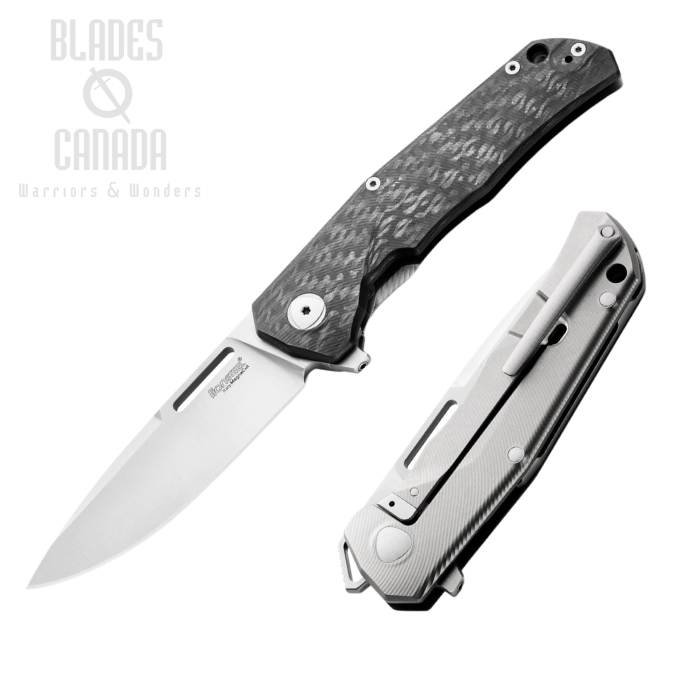 Lion Steel Q4ttro Flipper Folding Knife, MagnaCut, Carbon Fiber, Q4 CF